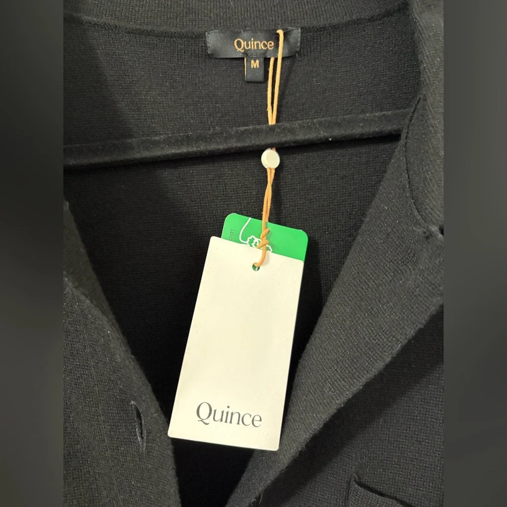 NWT Quince Eco-Knit Milano Stitch Oversized Shirt Jacket Black Sz M - Picture 5 of 6